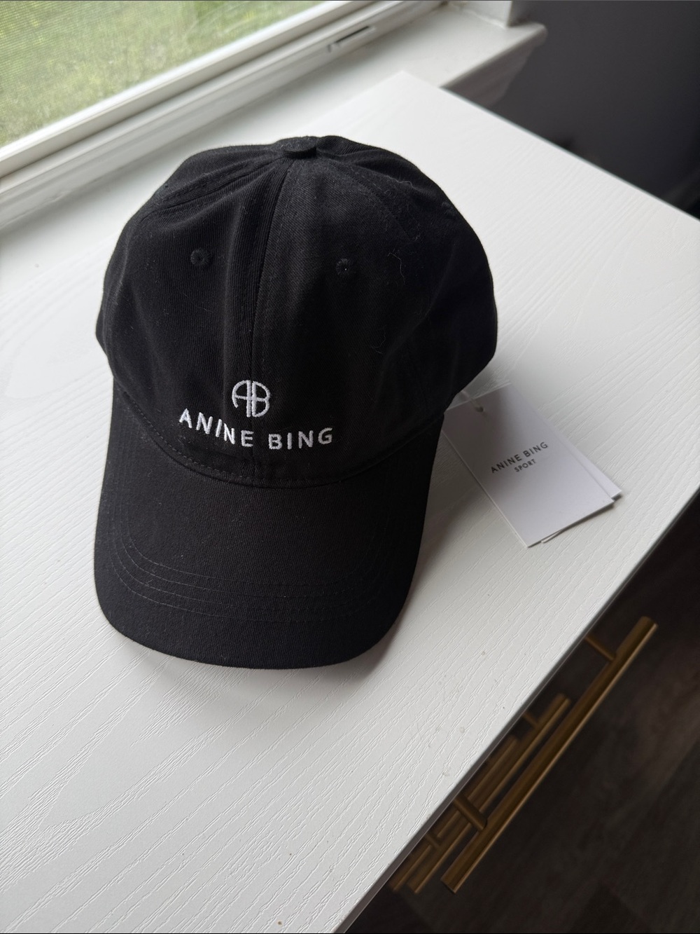🔥 Anine Bing Sport Jeremy Baseball Cap in Black with White Logo - Picture 5 of 8